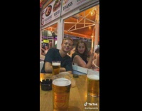 Man Knocks on Glass Pane for Girl 