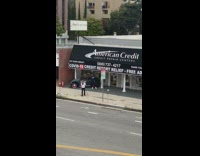 Guy hold gun vintage car american credit