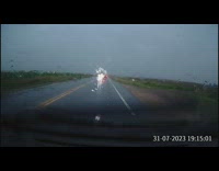 Lightning strike synced up with car music