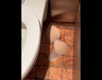 Bra with silicone inside the restaurant bathroom