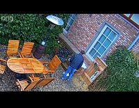 Man having a bad day slipped on patio 