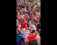 BitchMP - Baby at baseball gaming held up drinking from bottle