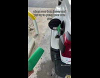 Guy tries to pump gas handle breaks 