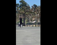 Guy jacket spin dance arm movement park