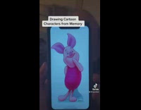 Guy draws piglet from memory girl laughs