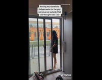 Girls make roommate bring water to guy 