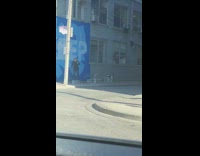 Woman stand jump cement blocks KEEP Graffiti