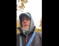 Man calls crow lands on his head 