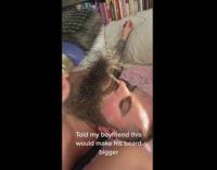 Blow drying beard for guy 