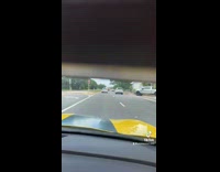 Car sunroof transition to sunset drive road