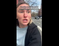 Woman witnessing man catching pigeons 