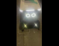 Guy bump on delivery robot and break bottles