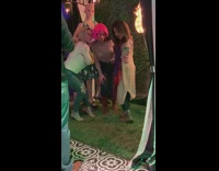 Ladies take selfie with mannequin 