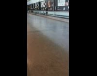 Collab IITW - Man films himself with grey luggage airport