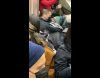 Girl skipping scenes on tv show euphoria on train