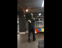 Collab Subway Creatures - Elderly Man Dances to Music with Puppet