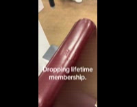 Bite marks on gym machine chair