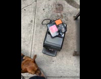 Espresso machine sticky note says contains poison