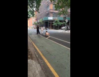 Collab WINY - Two women act weird dance on street