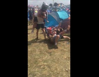 guys playing sword fight and falling