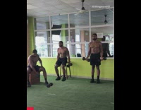 Guy clones himself three times bicep variations 