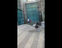 Blue glass waterfall music video