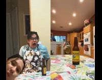 Girl hits pacifico beer bottle with knife 