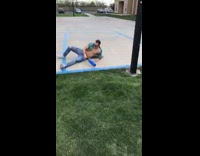 Guy spins around tries to hit ball 