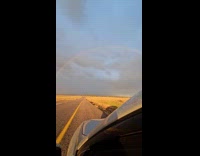 Rainbow full arc seen on the road