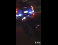 Tesla blue honda civic pretend rear end accident 