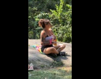 Collab WINY - Woman sit on rock wave tentacle whip