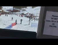 White snow suit girl ski resort neon