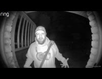 Man leaves house complains outside the door