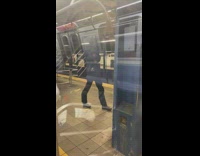 Tall person in business clothing 