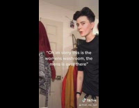 Short hair girl washroom im a woman 