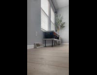 Baby girl laughs and crawls on floor