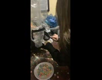 Cereal dispenser machine falls girl