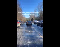 Submitter shows abandoned cars on icy road