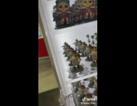 Spongebob character figurine toys in display guy sings names