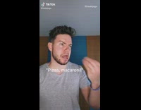 Grey shirt guy speaks italian pizza macaroni 