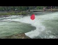 Guy flips with kayak 