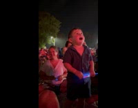 Young boy reaction first time seeing fireworks