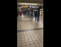 Saxophone subway performer gets tipped by audience