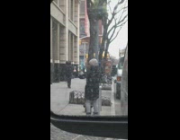 Lady takes selfie by white van car