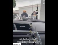 Elderly Lady Judges Two Ladies Walk by their Car