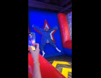 Womans buttcheeks showing on velcro suit inseam