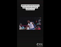 Guy recreates video of basketball player taking drink