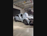 Weird silver car with customized swirl design