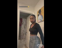 Girl poses with beard filter on face