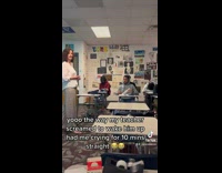 Teacher screams wakes up student sleeping 